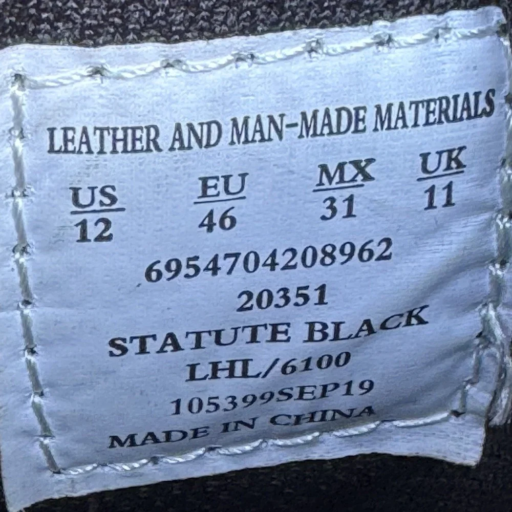 Size 12 -‎ MENS DIEHARD BLACK TACTICAL ZIP LACE SOFT TOE OIL RESISTANT BOOT